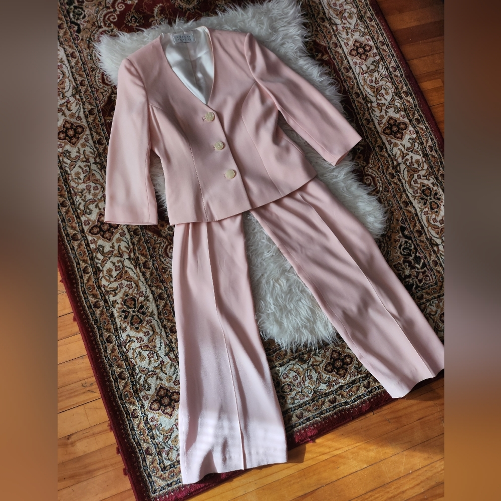 Precis Petite Elegant Pink Women's Pant Suit Set